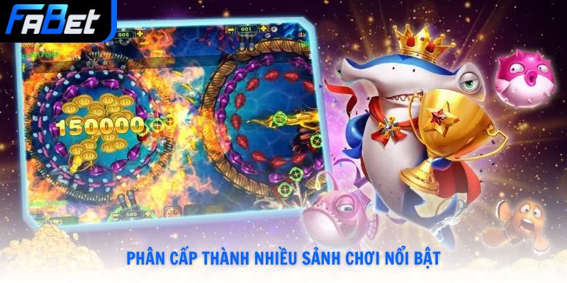 Phân cấp thành nhiều sảnh chơi nổi bật